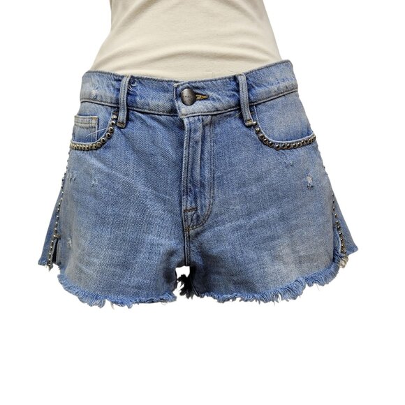 FRAME Denim Studded Distressed Cutoff Shorts Women’s Size 28 - Picture 1 of 10